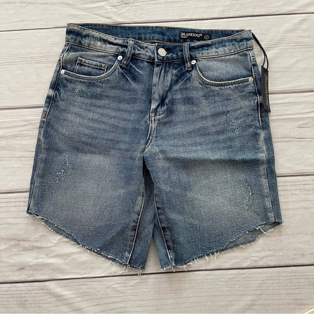Blank NYC Frayed Hem Denim Shorts